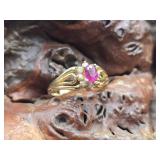 14K Gold, Diamond & Ruby Ladies