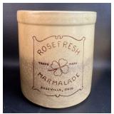 Vintage Rose Fresh Marmalade Pot Crock Roseville