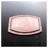 Vintage Czech Enameled Brooch W/ Large Marbled