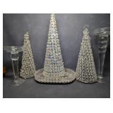 Faux Crystal Silver Christmas Trees Holiday Decor