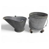 Vtg Geerpres 3 Gal Mop Bucket & Coal Bucket