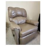 Tan Leather Rocking Recliner