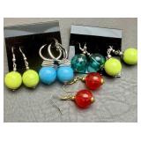 5 Pair Simone Cenedese Murano Italy Earrings