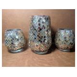 Mosaic Hurricane Candle Holders