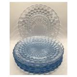 9 Vintage Anchor Hocking Blue Bubble Dinner