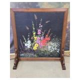 Hand Painted Antique Fireplace Screen