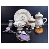 Lot of Bistro Paris Ceramic/ Stain Glass Style