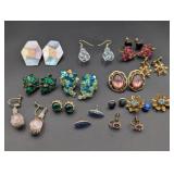 Collection of Vintage Earrings, Czech, Austrian,