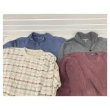 4 LONG SLEEVE PULL-OVER SWEATERS/SHIRTS CROFT &