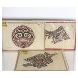 3 VTG Signed Jim Johnny Handmade Art Cards N