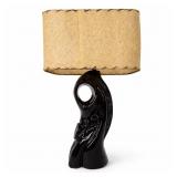 MCM Black Ceramic Horse Table Lamp