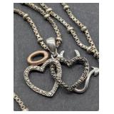 2- STERLING SILVER NECKLACES WITH STERLING SILVER