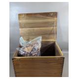 HANDMADE SMALL WOOD CHEST WITH LINCOLN LOGS
