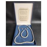 Pearl Necklace Bracelet Earrings Bradford