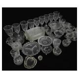 Large Lot of Clear Glass w/ Noritake Swirl Set