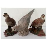 1963 HP Ceramic Quail & Resin Pheasant Figurines