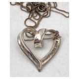 925 HEART SHAPED PENDANT NECKLACE INSCRIBED A