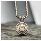 BRIGHTON Crystal Pendant Necklace Two Toned