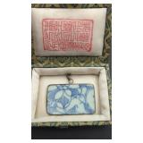 Chinese Pendant, Antique Porcelain Plate Set in