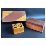 Trio of Handcrafted Small Boxes