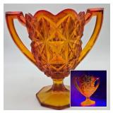 Indiana Glass Amberina Monticello Loving Cup