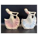 2 Vintage Hull Pottery, 955, Dancing Lady Planter