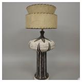 34" MCM Pottery Lamp w/ Fiberglass Shade
