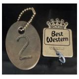 2 Vintage Metal Motel Ket FOB