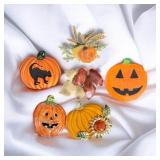 Lot of Pumpkin/ Fall Brooches Last 2 Photos Show