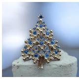 Eisenberg Ice Silver Tone Blue Rhinestone