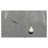 Two Sterling Silver Chains, W/ Sterling Silver