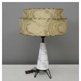 MCM Ceramic Lamp w/ 2-Tier Fiberglass Shade