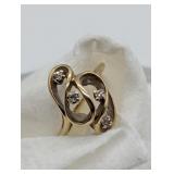 SZ.6, 10KP YELLOW GOLD DIAMOND RING GTR