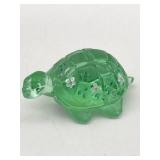 FENTON ART GLASS TURTLE HAND PAINTED & SIGNED