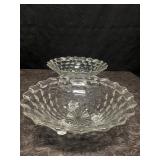 2 AMERICAN FOSTORIA FOOTED FRUIT/SERVING BOWLS