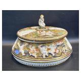 Vtg Capodimonte Porcelain Bernini Lidded Hand