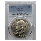 1971 S MS64 IKE SILVER DOLLAR PCGS