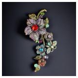 Large Modern Rhinestone Brooch