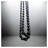 Vintage Black Faceted Graduated Black Glass Bead