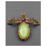 Vintage Czech Bug Brooch Pendant: Art Deco