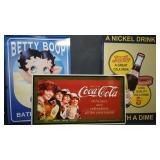 Metal Signs, Pepsi, Coca Cola & Betty Boop