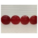 4 TRAFFIC STOP LIGHT LENSES RED 1 FT. 2 PATTERNS