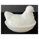 Hazel Atlas Milk Glass Hen on the Nest Some