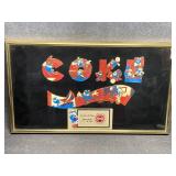 FRAMED OLYMPIC PINS COCA COLA IZZY PUZZLE PINS