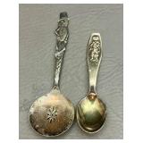 2 SilverPlate Spoons Mr Peanut/ Puss in Boots