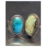 Two Native American Style Turquoise Rings,