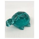 FENTON ART GLASS TURTLE BLUE