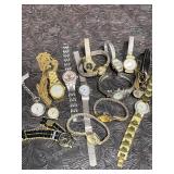 DOZEN WRIST WATCHES W/ NECKLACE & PIN WATCH