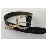 NWT Hereford Black Tooled Leather Belt Sz 32