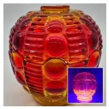 Amberina Dewdrop Candy Dish